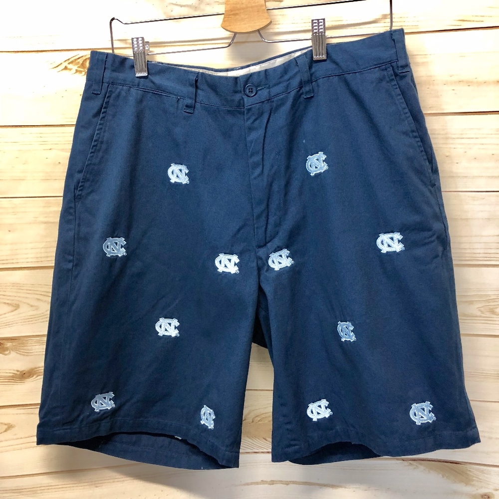 Penningtons Navy Blue Embroidered Logo Flat Front Shorts